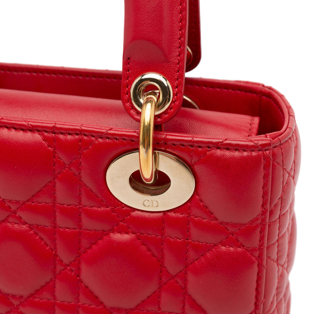 Dior Small Lambskin Cannage Lucky Badges My Lady Dior (SHG-DVBuov)
