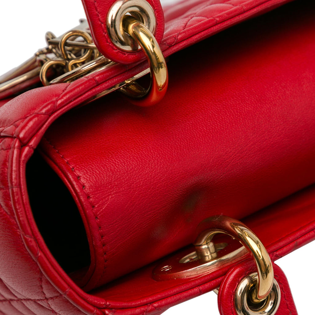 Dior Small Lambskin Cannage Lucky Badges My Lady Dior (SHG-PN2Jx1)