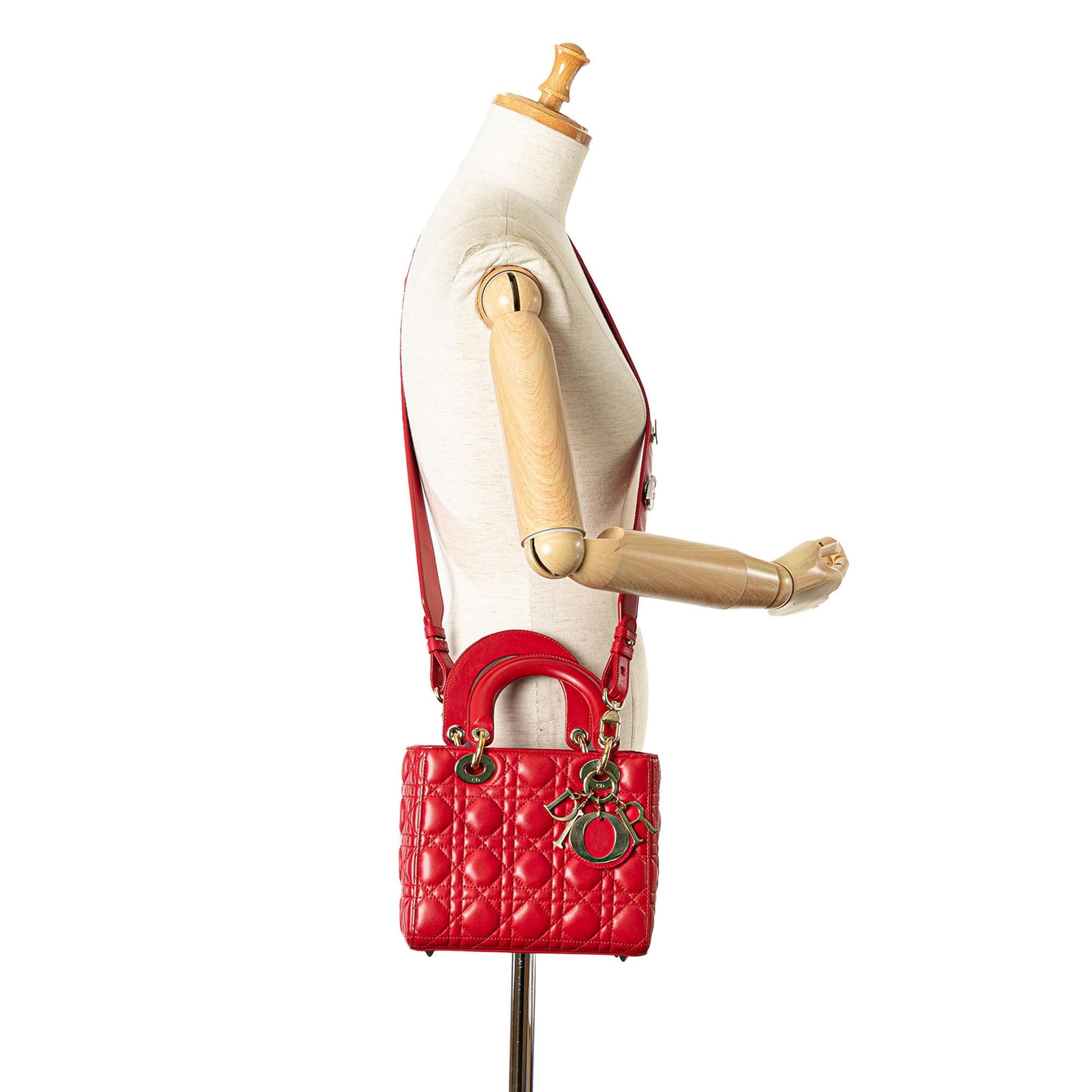 Dior Small Lambskin Cannage Lucky Badges My Lady Dior (SHG-N8EDnr)