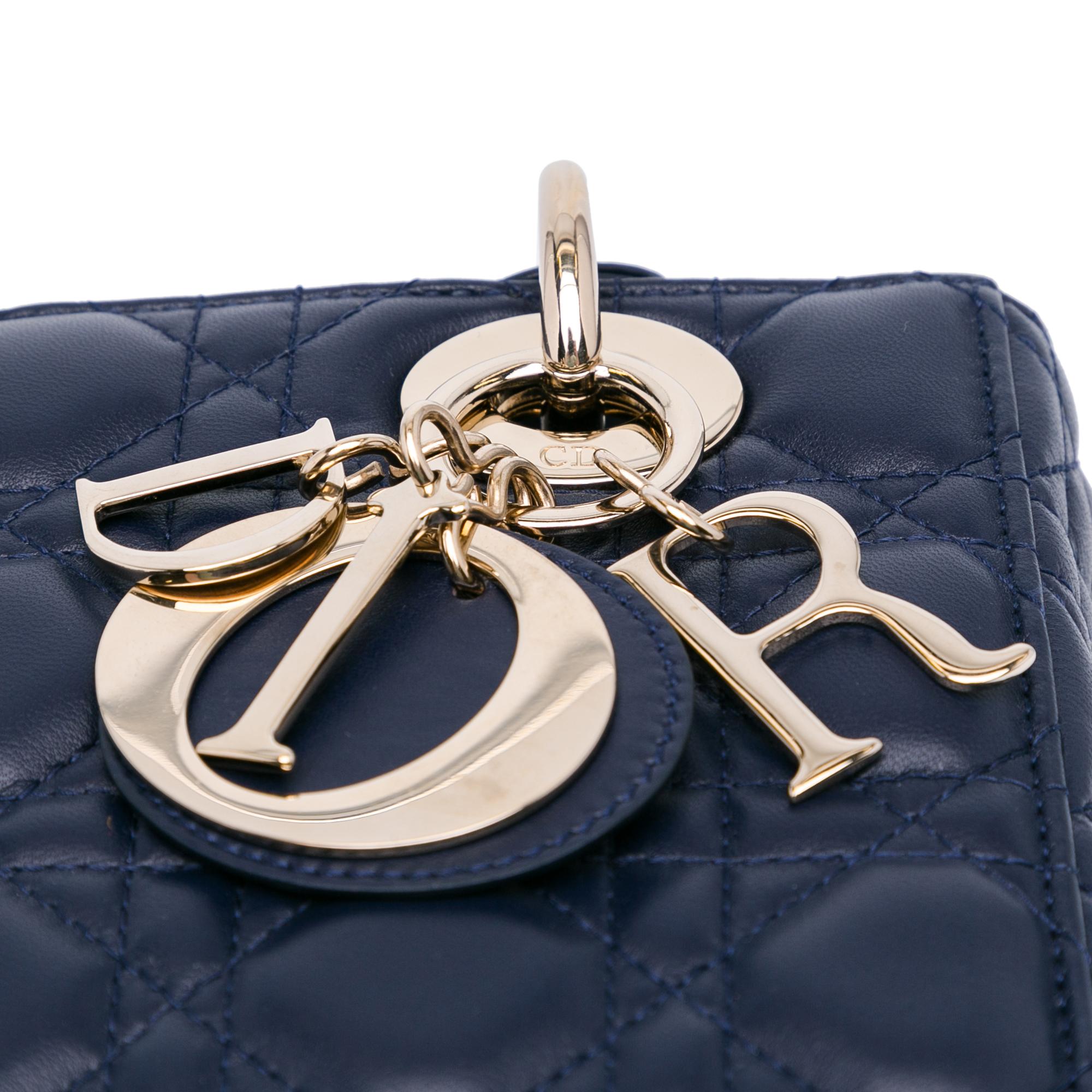 Dior Small Lambskin Cannage Lucky Badges My Lady Dior (SHG-rlU8LG)