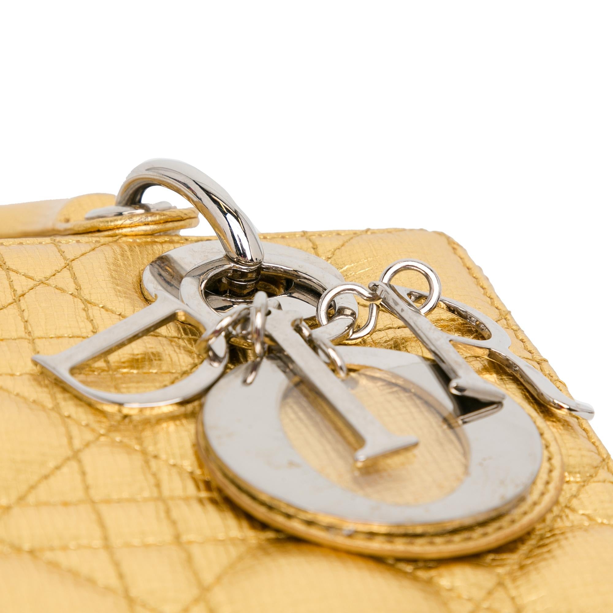 Dior Small Metallic Grained Calfskin Cannage Lucky Badges My Lady Dior (SHG-g4rqaN)