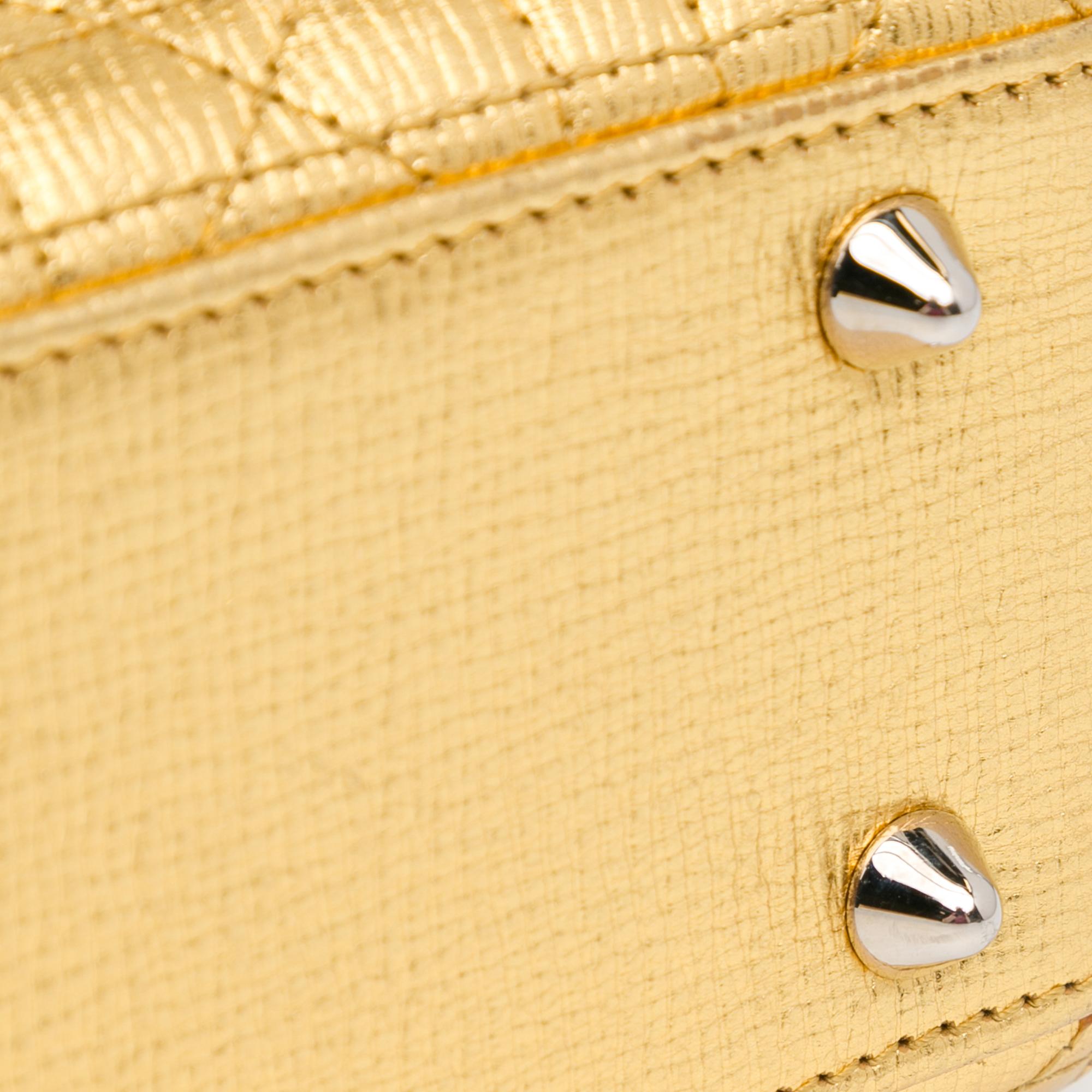 Dior Small Metallic Grained Calfskin Cannage Lucky Badges My Lady Dior (SHG-g4rqaN)