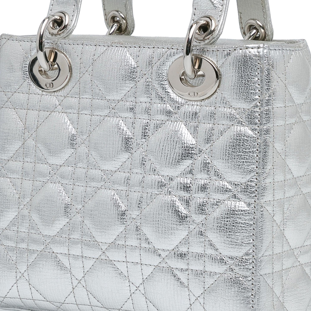 Dior Small Metallic Grained Calfskin Cannage Lucky Badges My Lady Dior (SHG-JrV0kw)