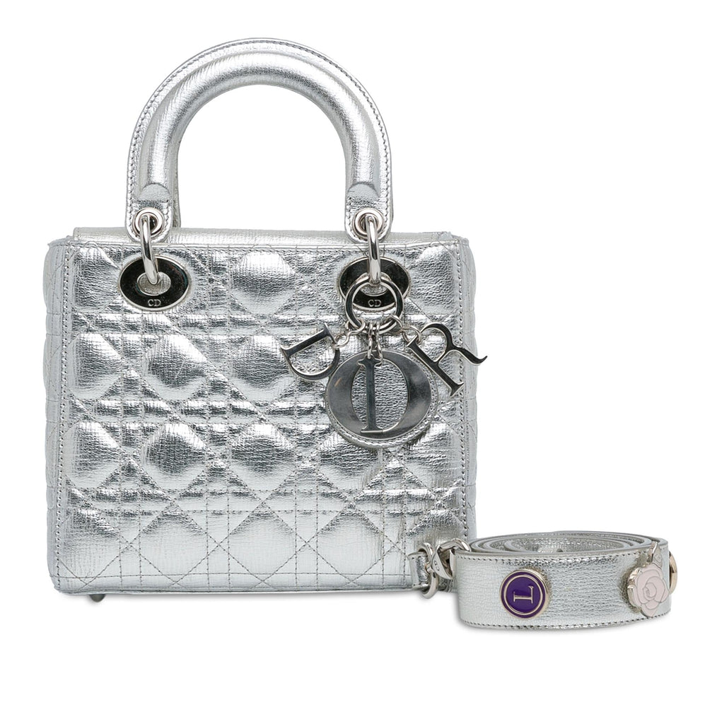 Dior Small Metallic Grained Calfskin Cannage Lucky Badges My Lady Dior (SHG-JrV0kw)