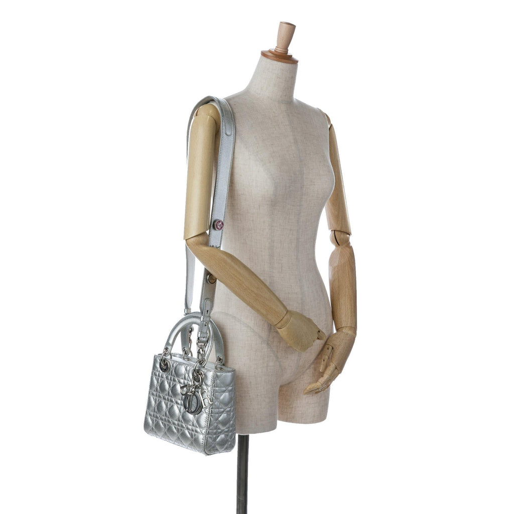 Dior Small Metallic Grained Calfskin Cannage Lucky Badges My Lady Dior (SHG-paWJgo)