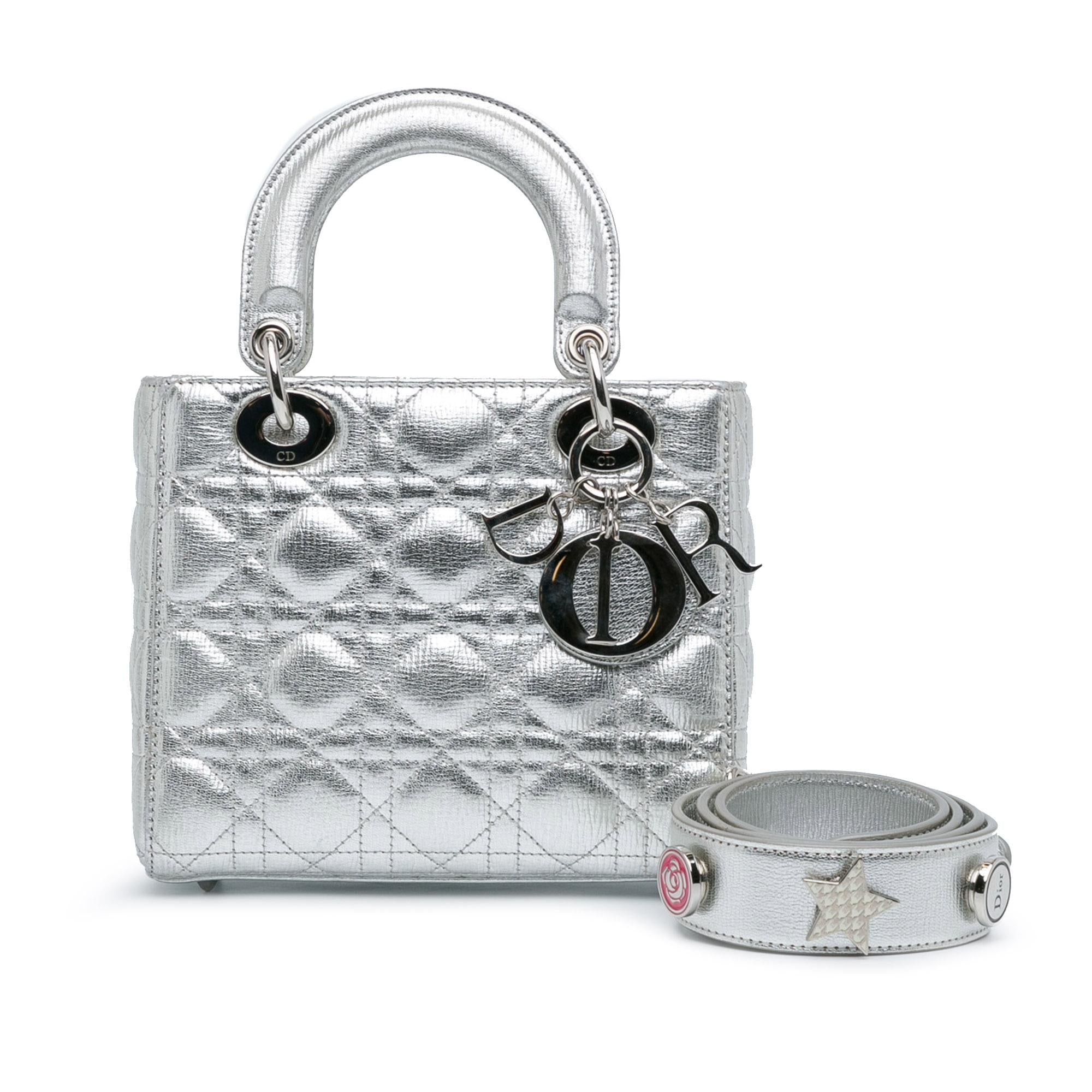 Dior Small Metallic Grained Calfskin Cannage Lucky Badges My Lady Dior (SHG-paWJgo)