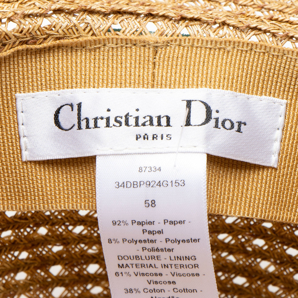 Dior Straw D-Bobby Large Brim Hat - Size 58