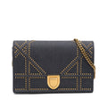 Dior Studded Denim Diorama Wallet on Chain