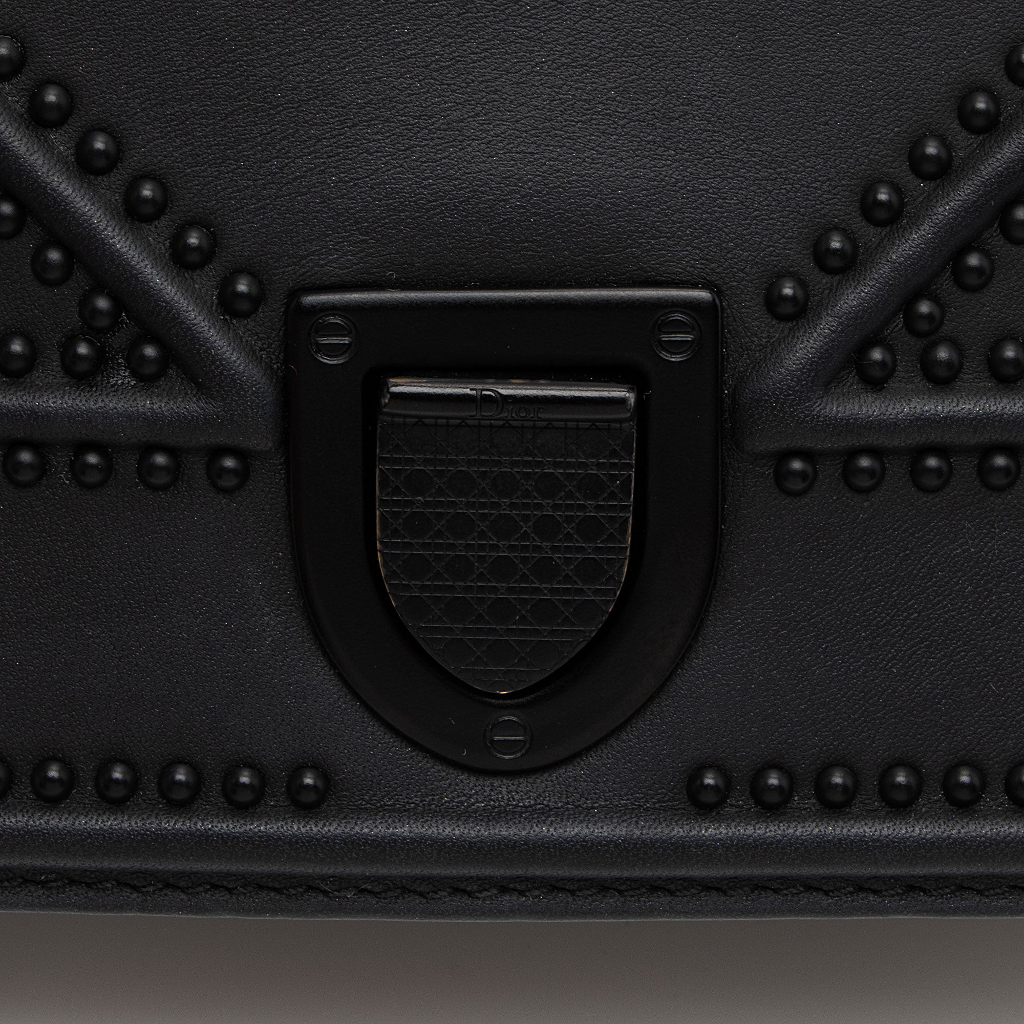 Dior Matte Calfskin Studded Diorama Small Shoulder Bag (SHF-oMRVIQ)