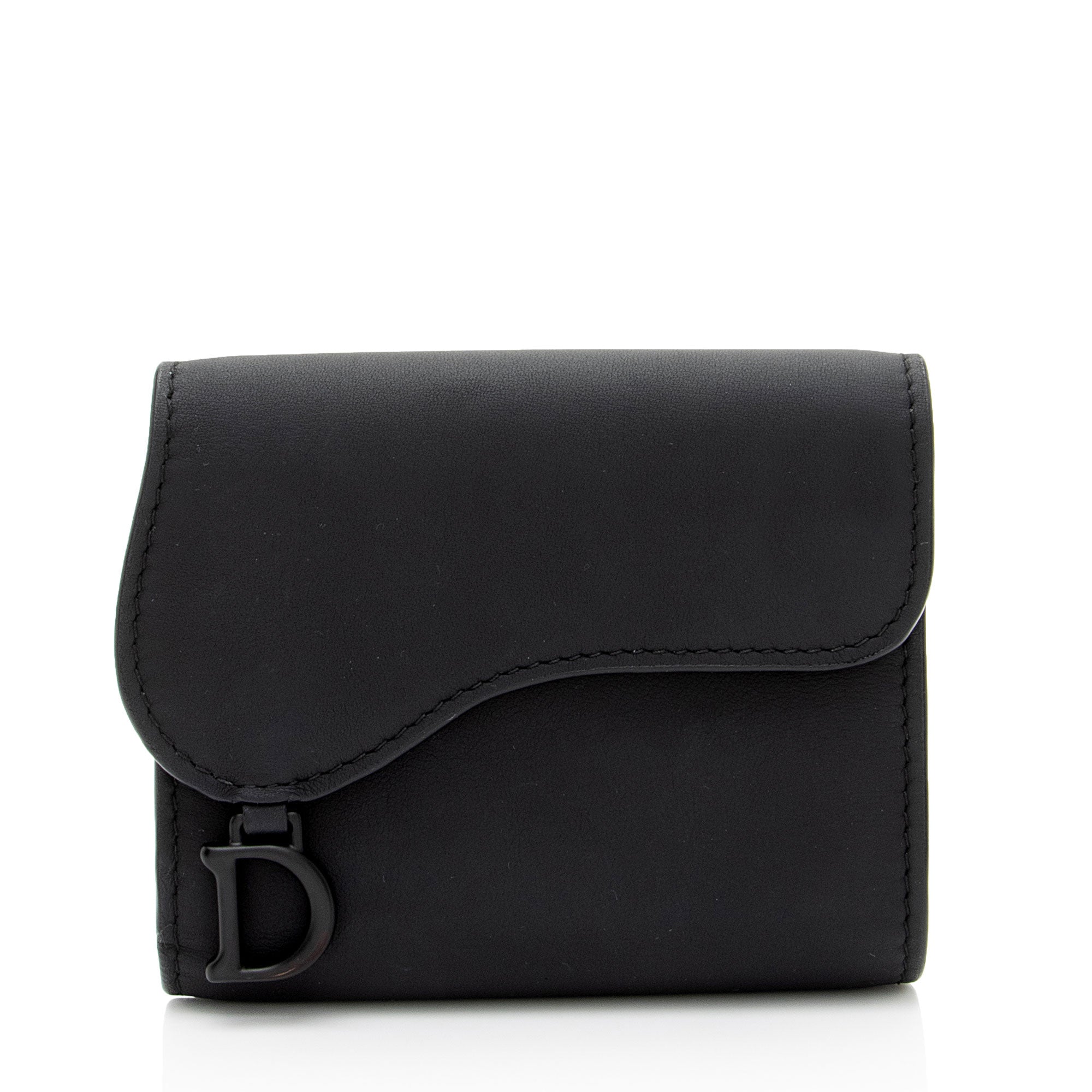 Dior Ultra Matte Calfskin Saddle Lotus Compact Wallet