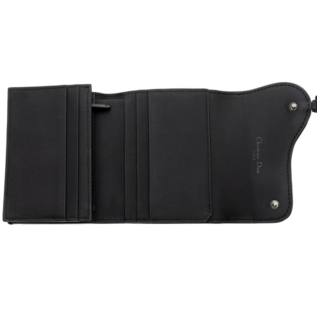 Dior Ultra Matte Calfskin Saddle Lotus Compact Wallet