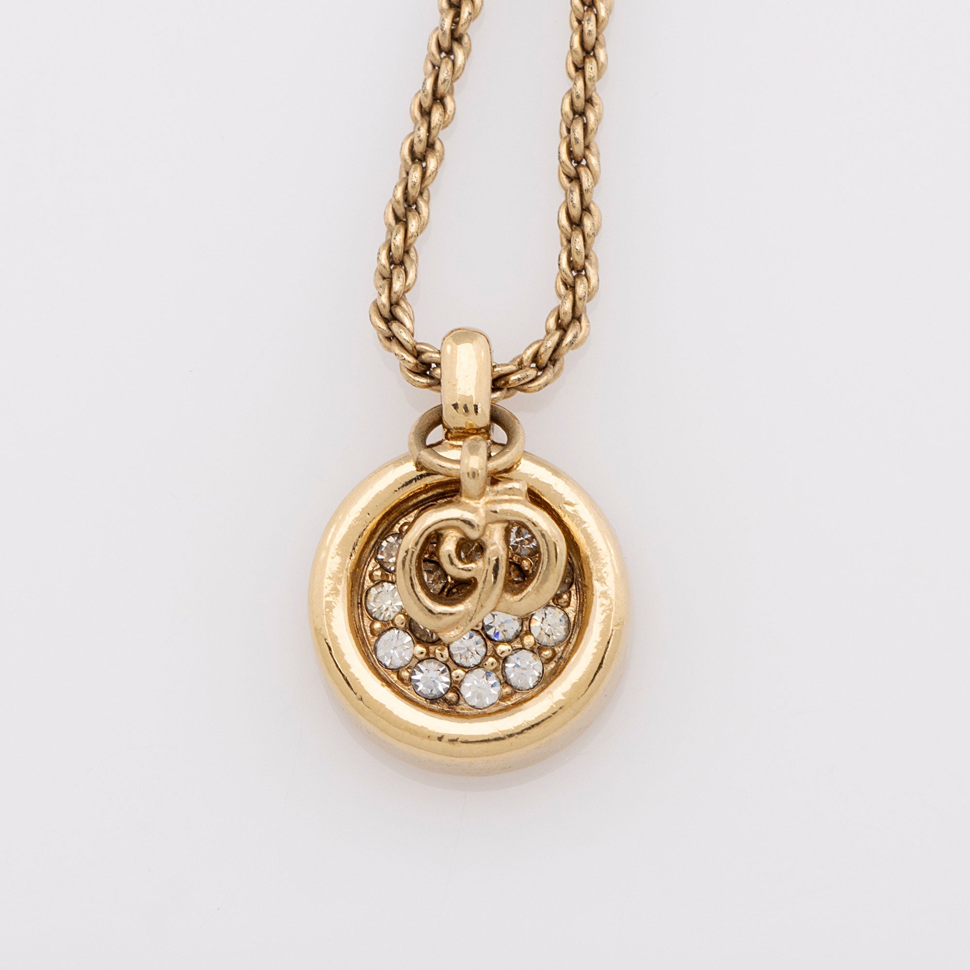 Dior Vintage Crystal CD Necklace