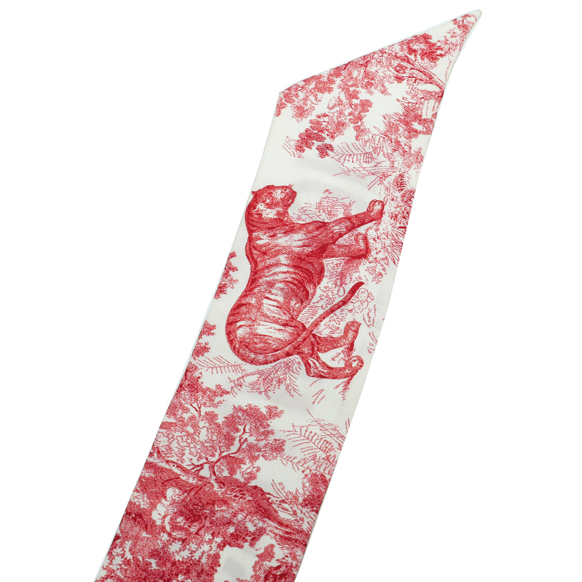 Christian Dior Bicolor Toile De Jouy Silk Twilly