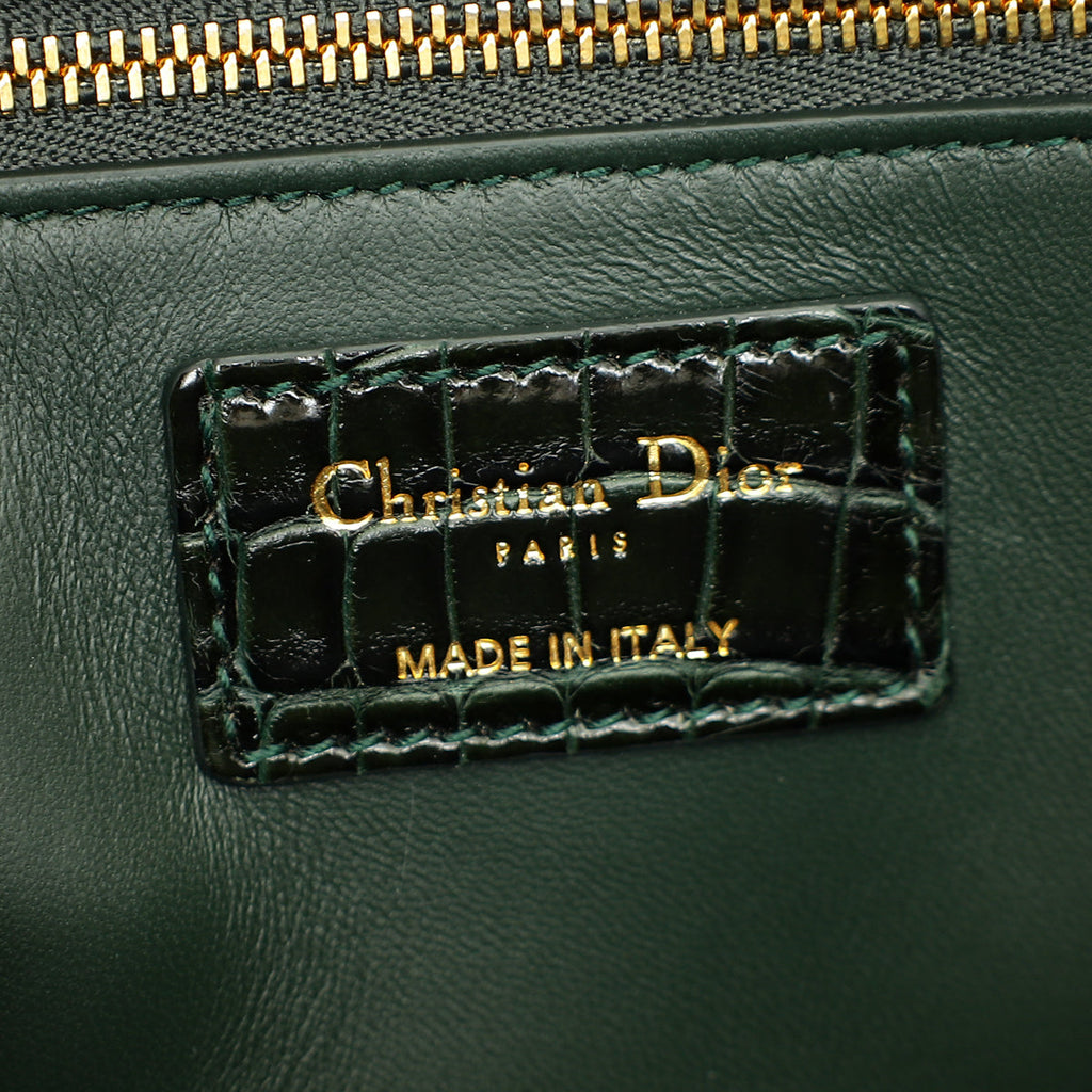 Christian Dior Forest Green Alligator 30 Montaigne Medium Bag