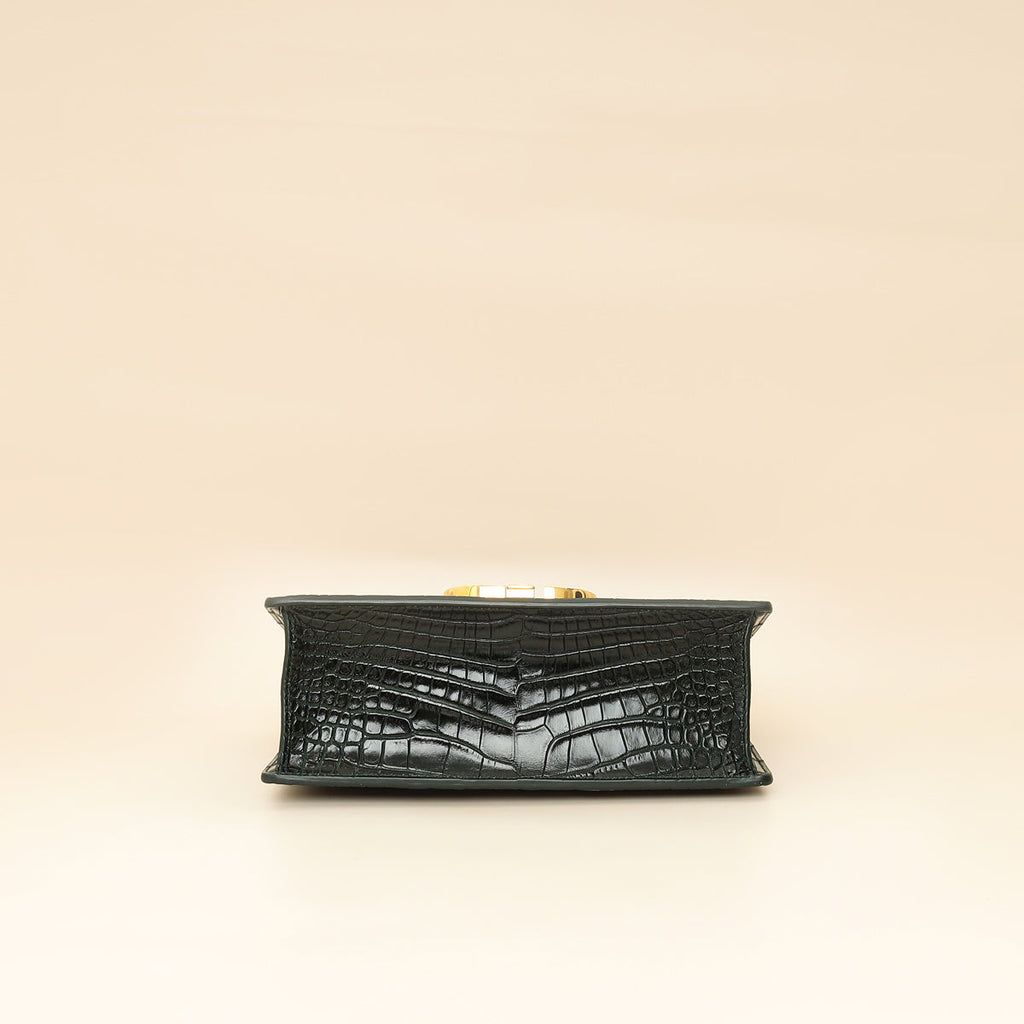 Christian Dior Forest Green Alligator 30 Montaigne Medium Bag