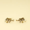 Christian Dior Antique Gold J'Adior Crystal Drop Earrings