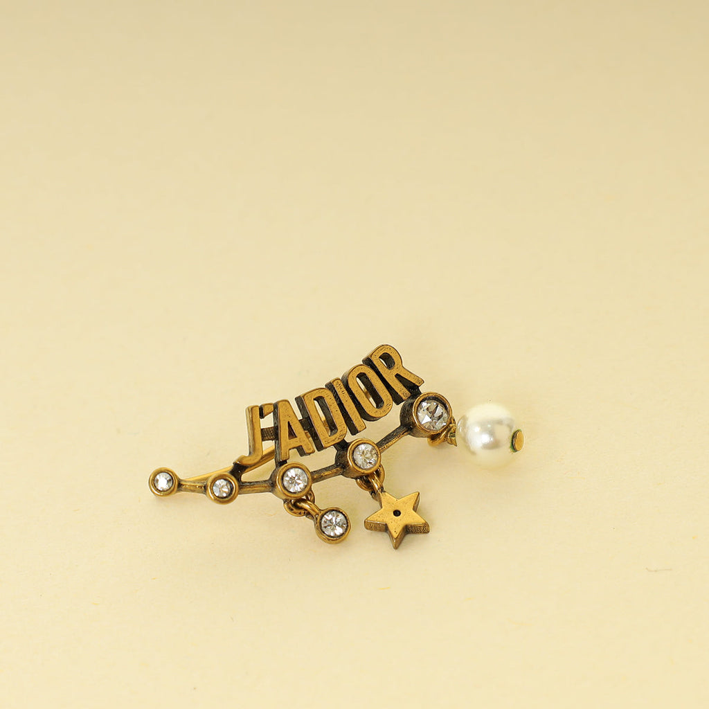 Christian Dior Antique Gold J'Adior Crystal Drop Earrings
