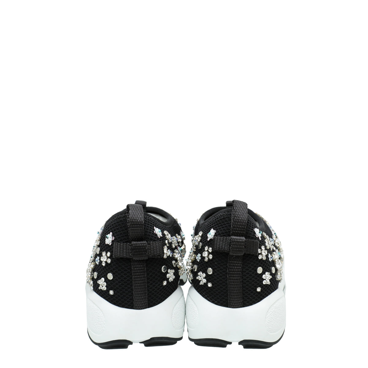 Christian Dior Black Crystal Embroidered Fusion Sneakers 38