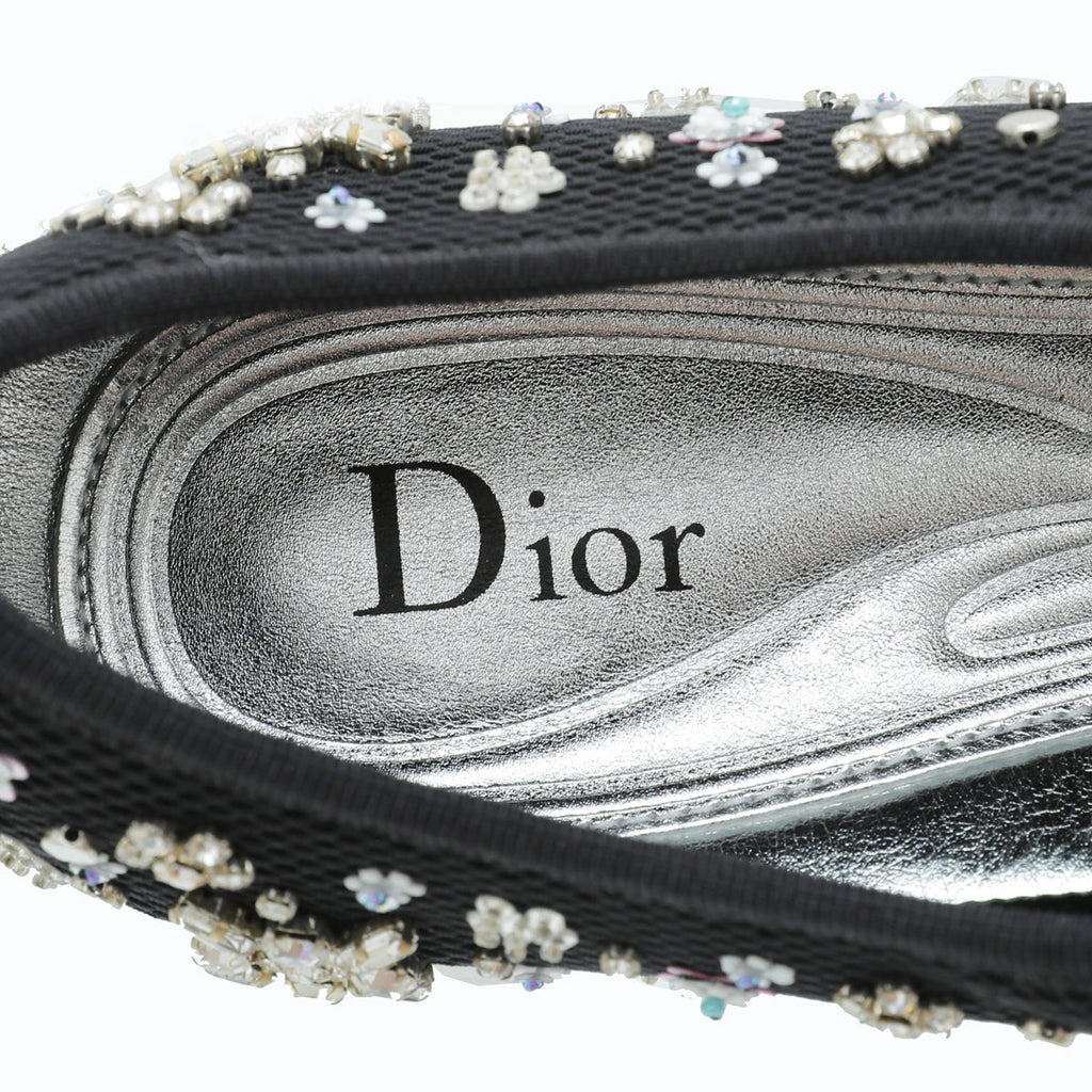 Christian Dior Black Crystal Embroidered Fusion Sneakers 38