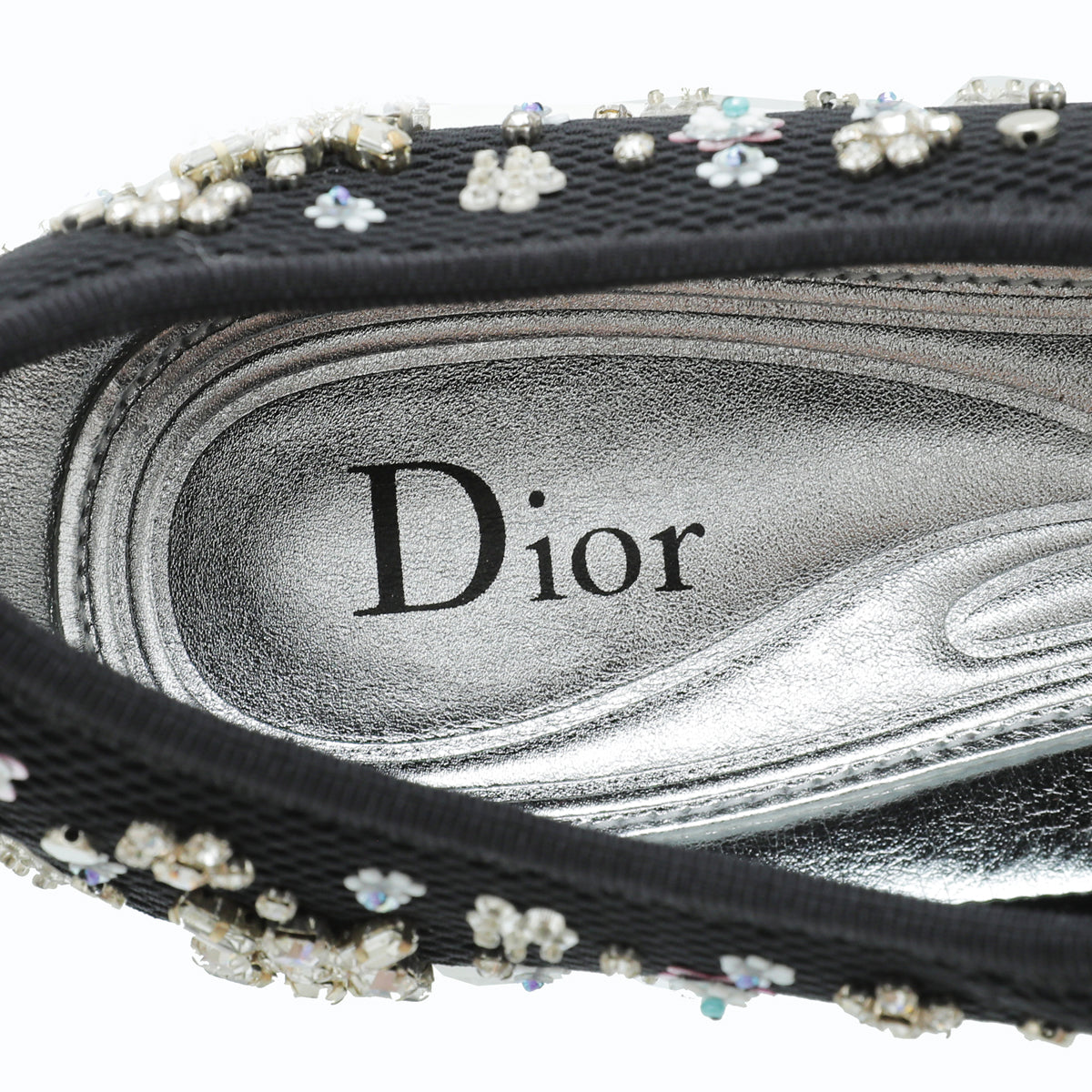 Christian Dior Black Crystal Embroidered Fusion Sneakers 38