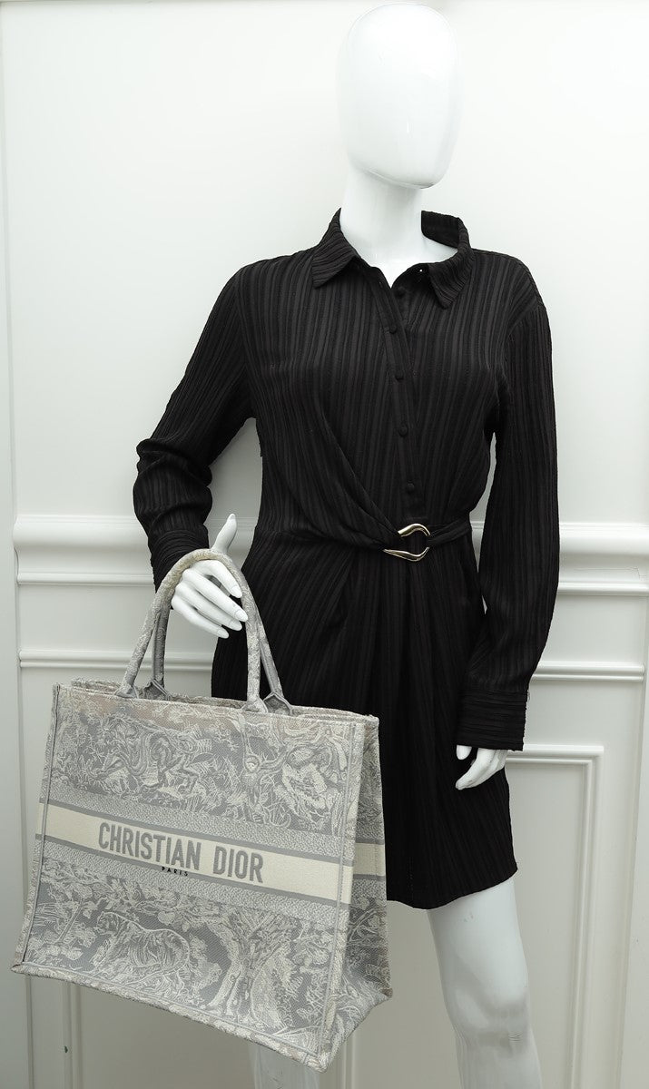 Christian Dior Bicolor Toile De Jouy Reverse Book Tote Large Bag