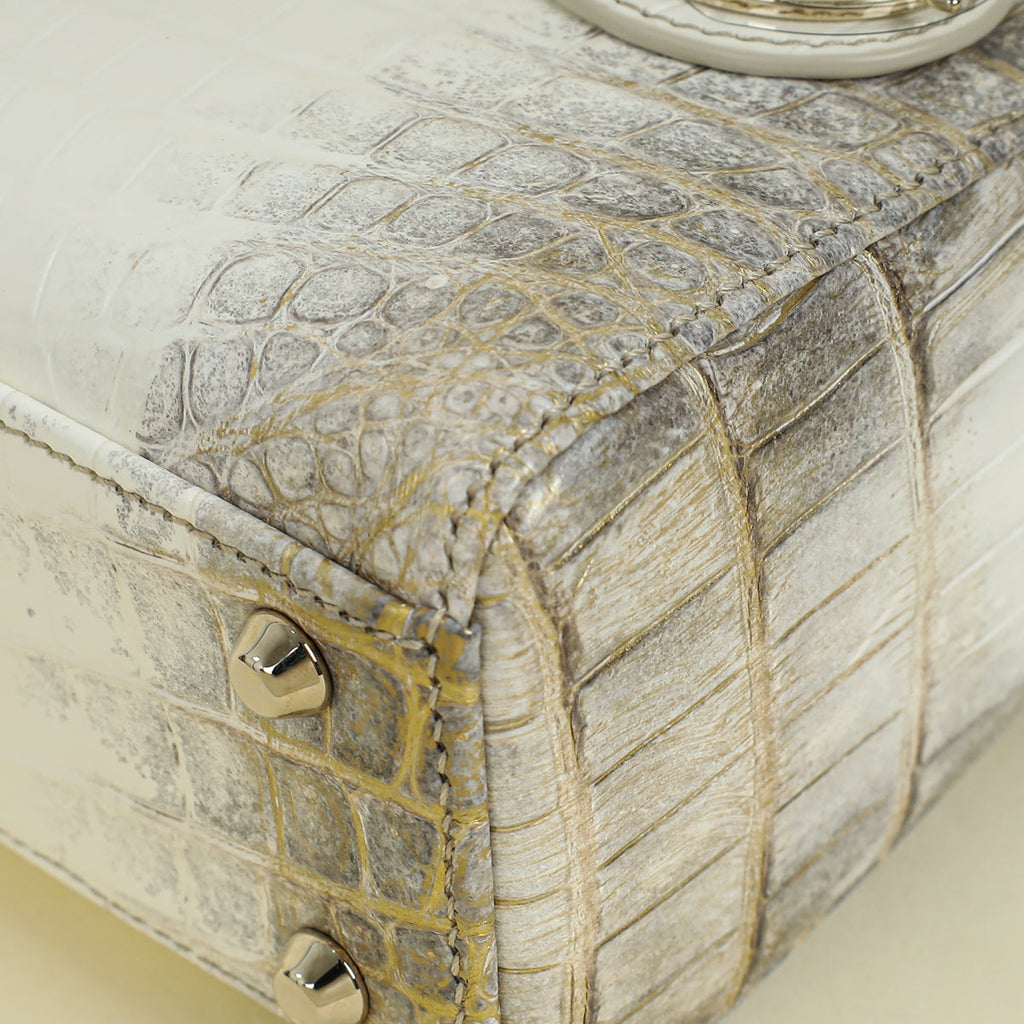 Christian Dior Bicolor Lady Dior Himalaya Crocodile Mini Chain Bag