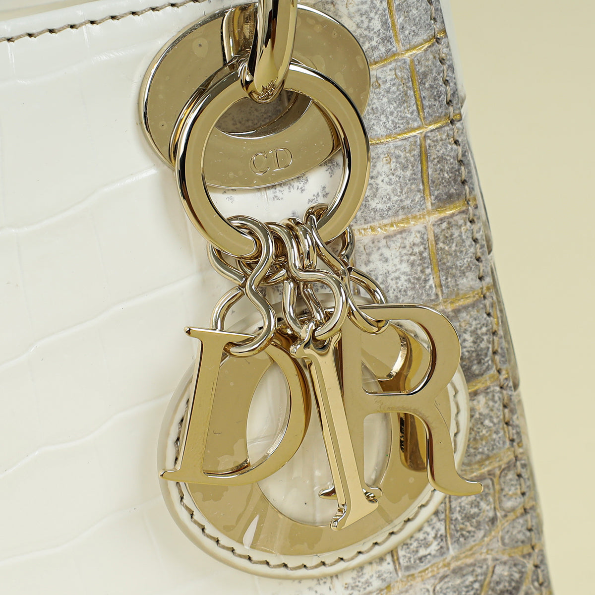 Christian Dior Bicolor Lady Dior Himalaya Crocodile Mini Chain Bag