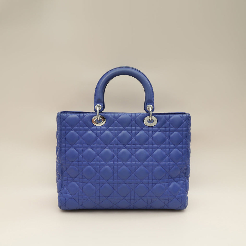 Christian Dior Blue Lady Dior Large Bag