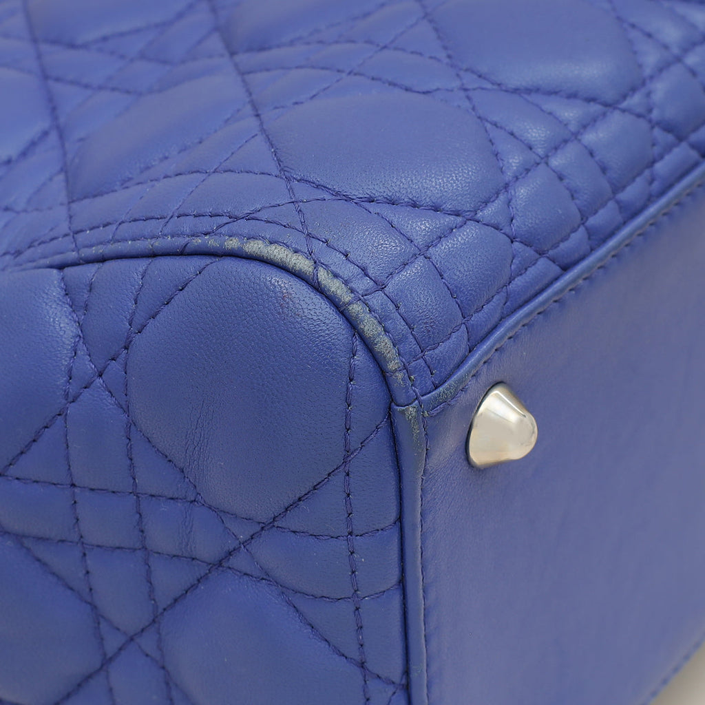 Christian Dior Blue Lady Dior Large Bag