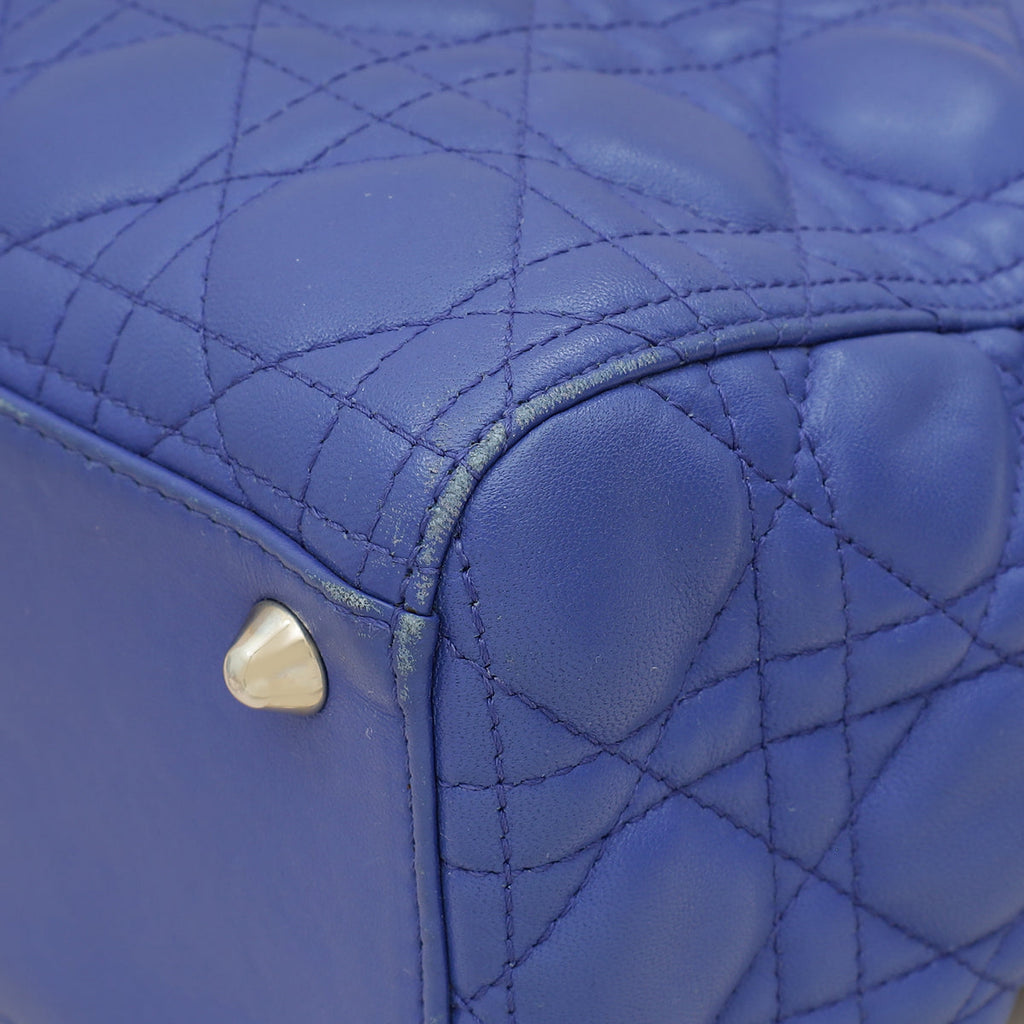 Christian Dior Blue Lady Dior Large Bag