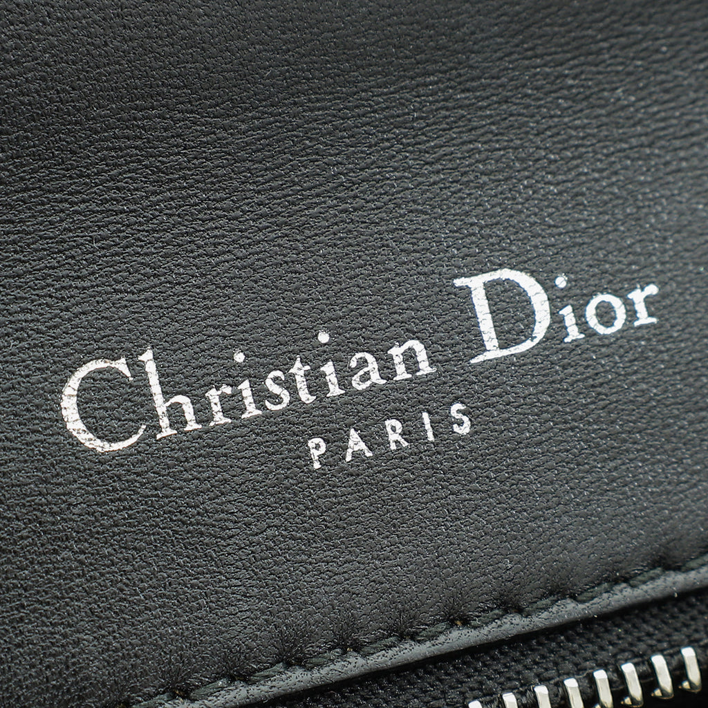Christian Dior Black Multicolor Diorama Crocodile Patchwork Medium Bag
