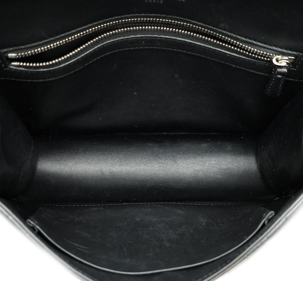 Christian Dior Black Multicolor Diorama Crocodile Patchwork Medium Bag