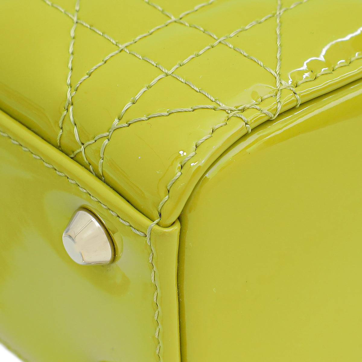 Christian Dior Lime Yellow Lady Dior Mini Bag