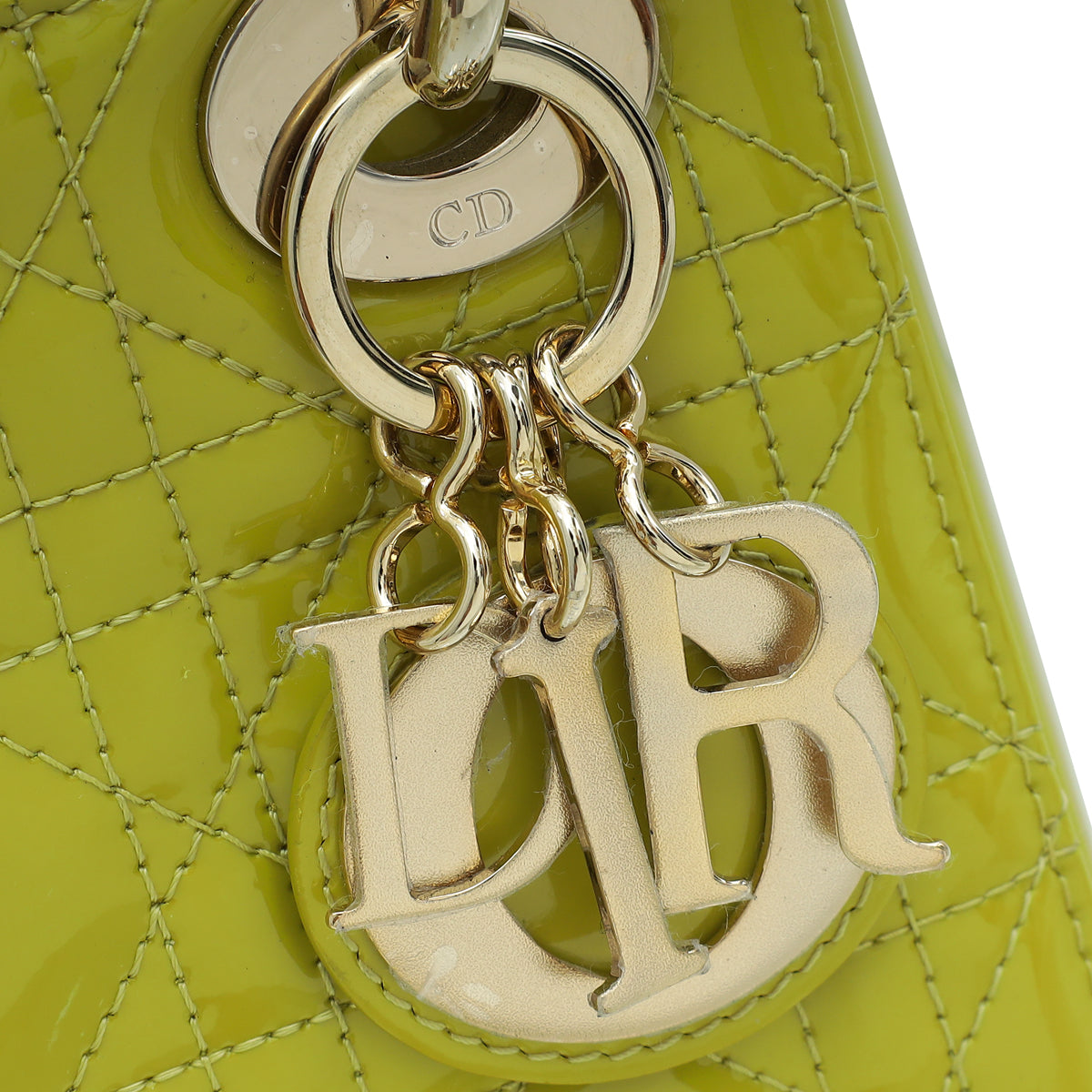 Christian Dior Lime Yellow Lady Dior Mini Bag