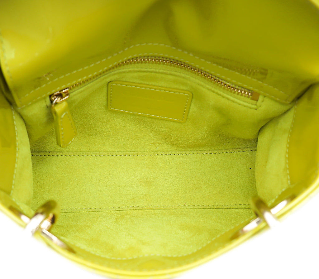 Christian Dior Lime Yellow Lady Dior Mini Bag