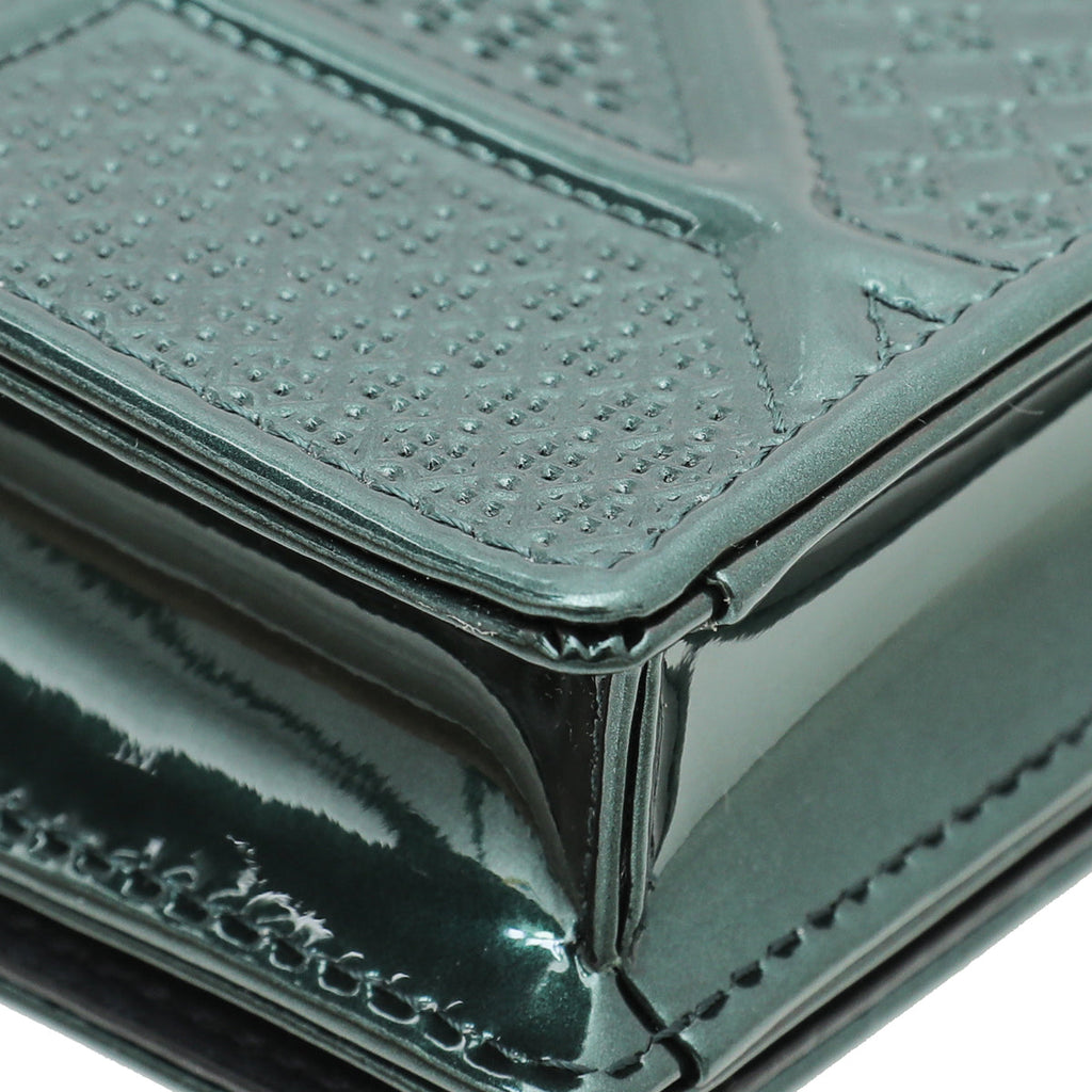 Christian Dior Emarled Green Diorama Microcannage Wallet On Chain