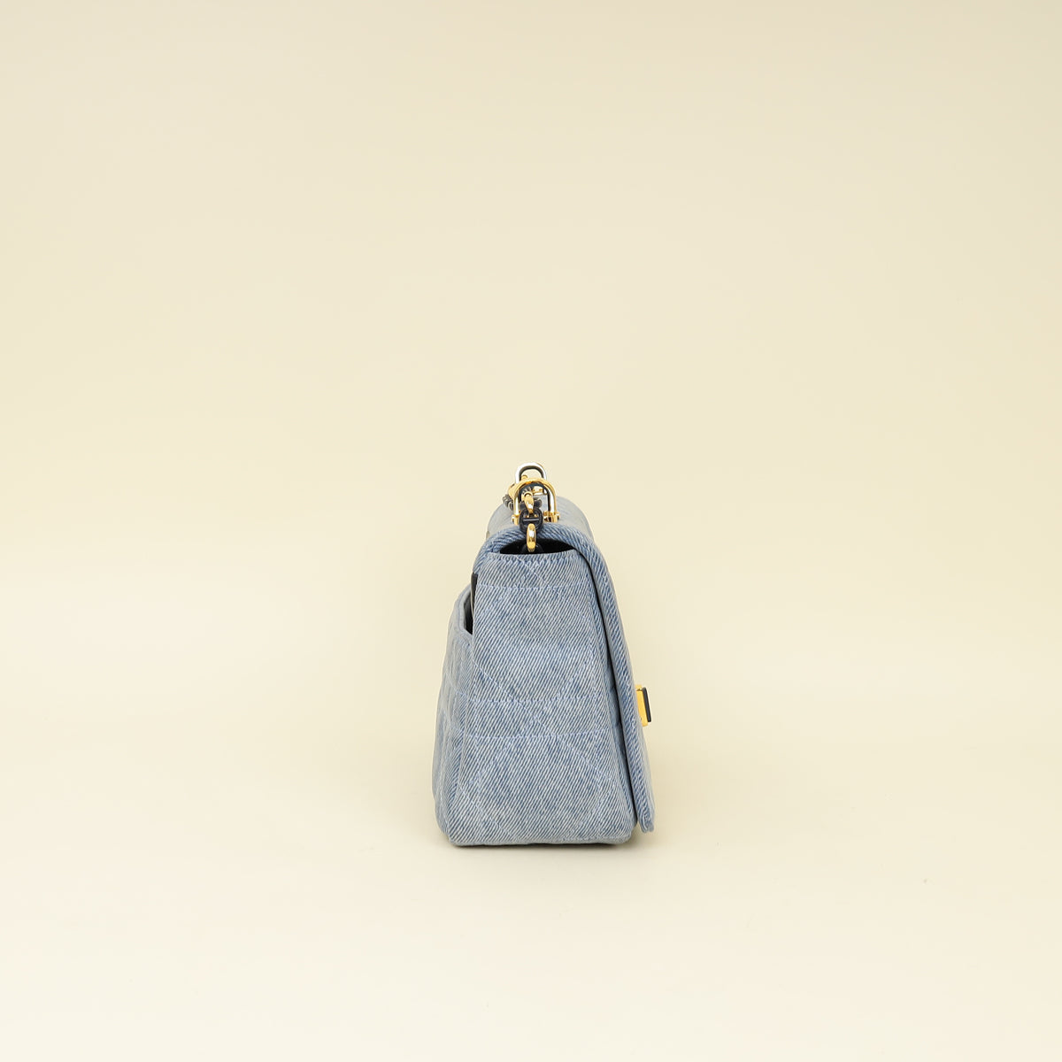 Christian Dior Blue Denim Macrocannage Medium Caro Bag