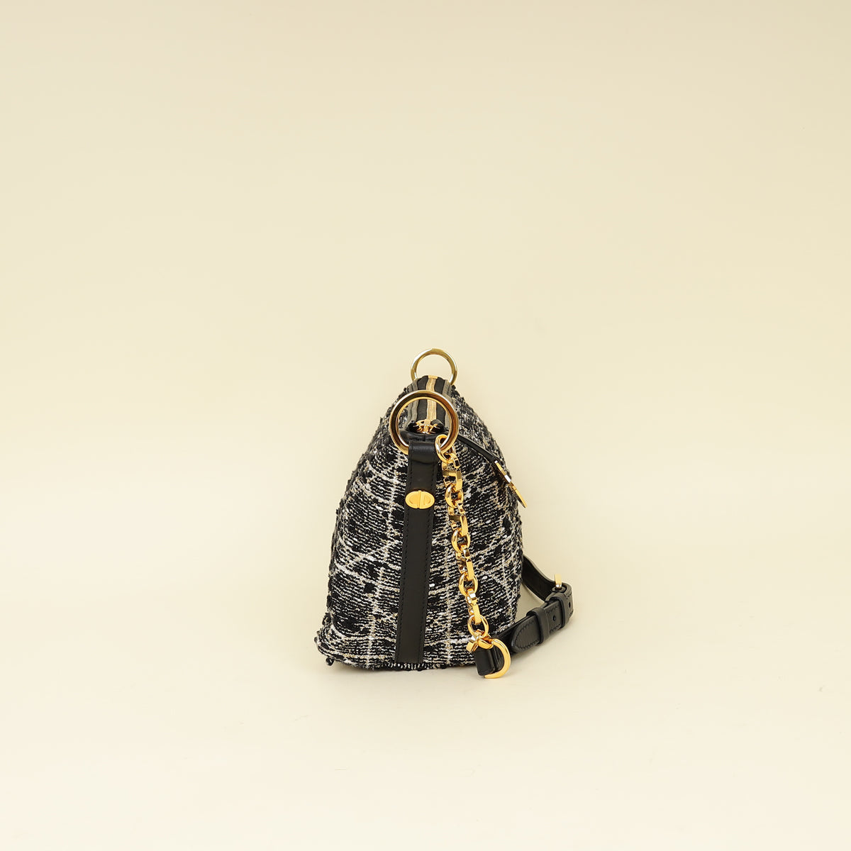 Christian Dior Black Diorstar Hobo Bag with Chain