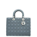 Christian Dior Grey Lady Dior Large Bag