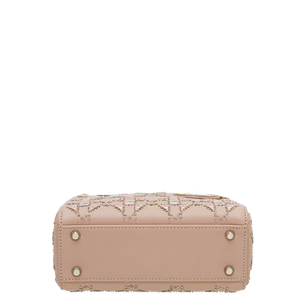 Christian Dior Nude Lady Dior Mini Beads Studs Chain Bag