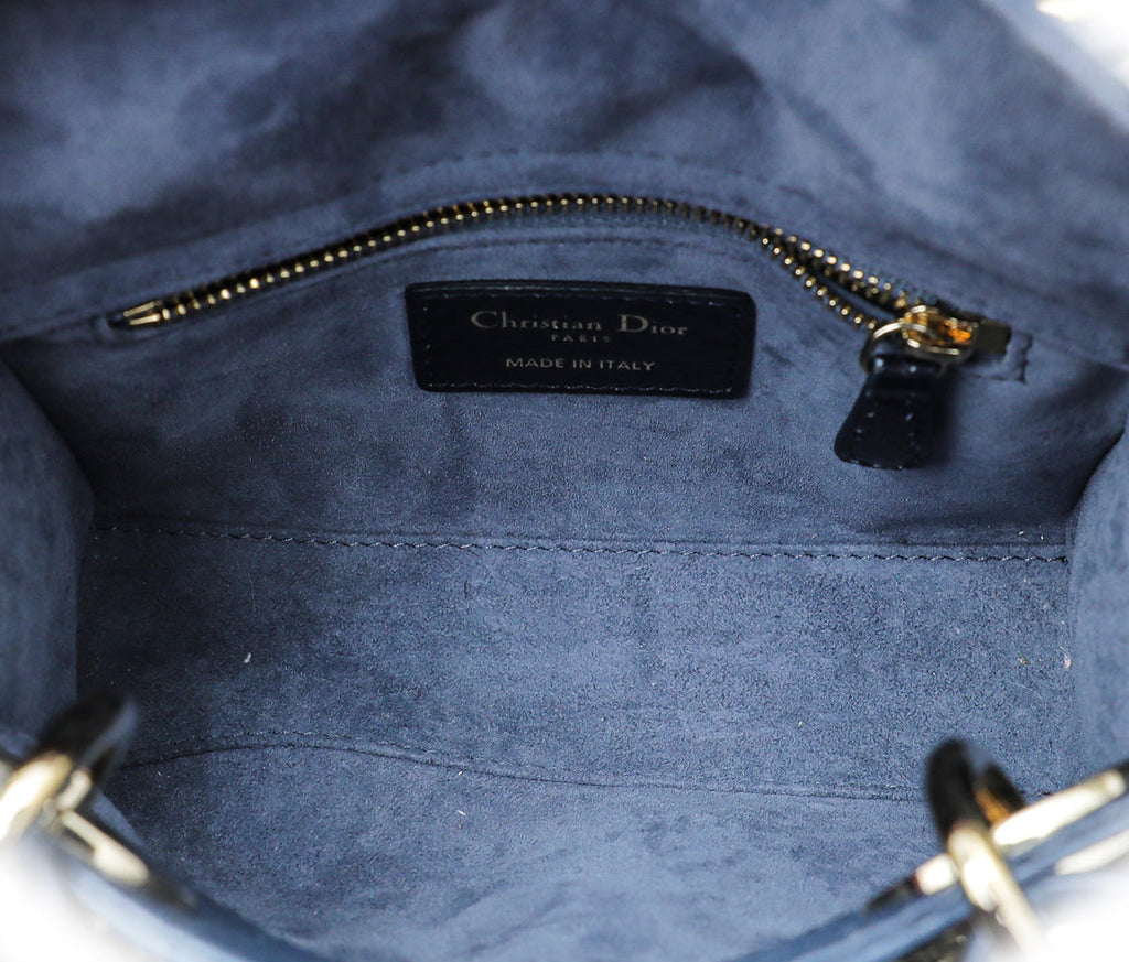 Christian Dior Blue Ombre Python Lady Dior Mini Chain Bag