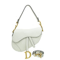 Christian Dior White Saddle Bag Medium