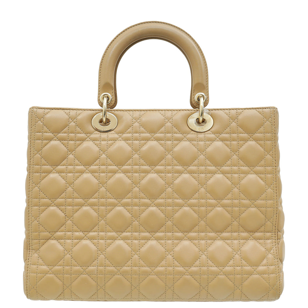 Christian Dior Beige Lady Dior Large Bag
