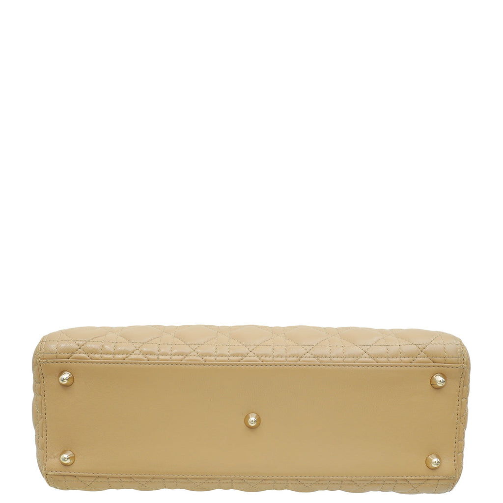 Christian Dior Beige Lady Dior Large Bag