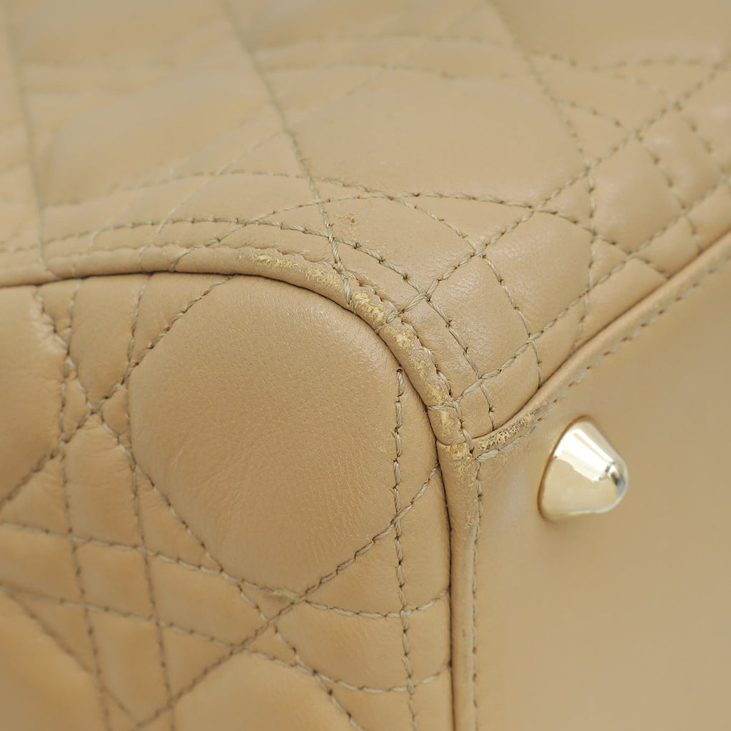 Christian Dior Beige Lady Dior Large Bag