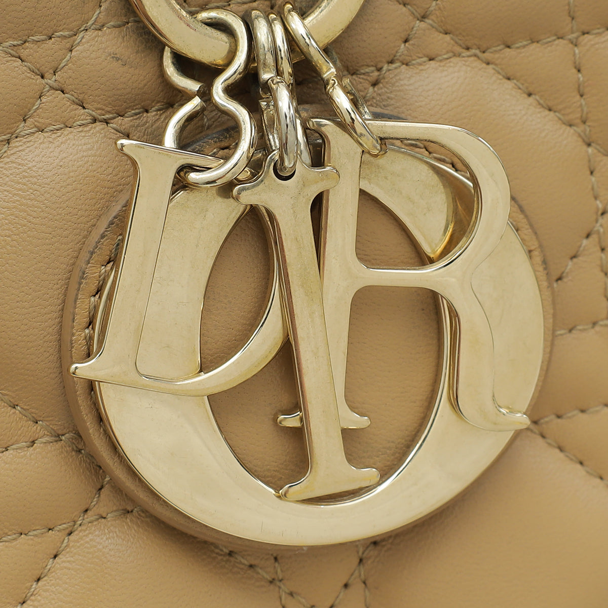 Christian Dior Beige Lady Dior Large Bag