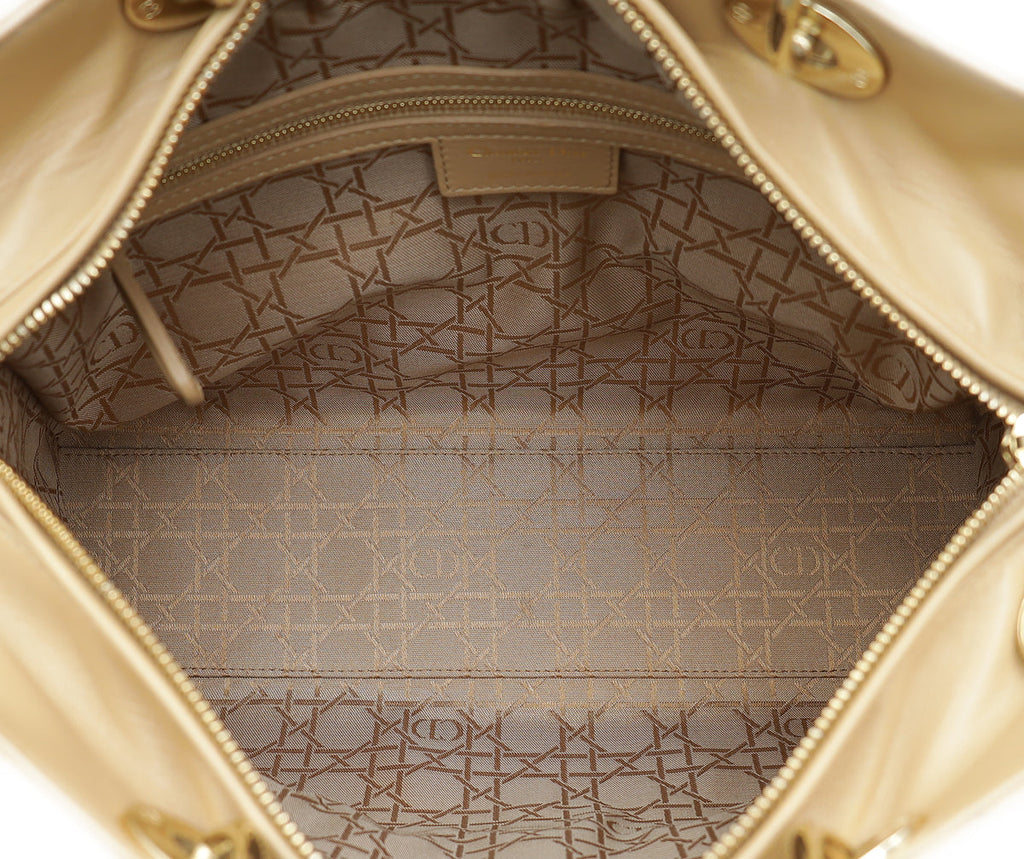 Christian Dior Beige Lady Dior Large Bag