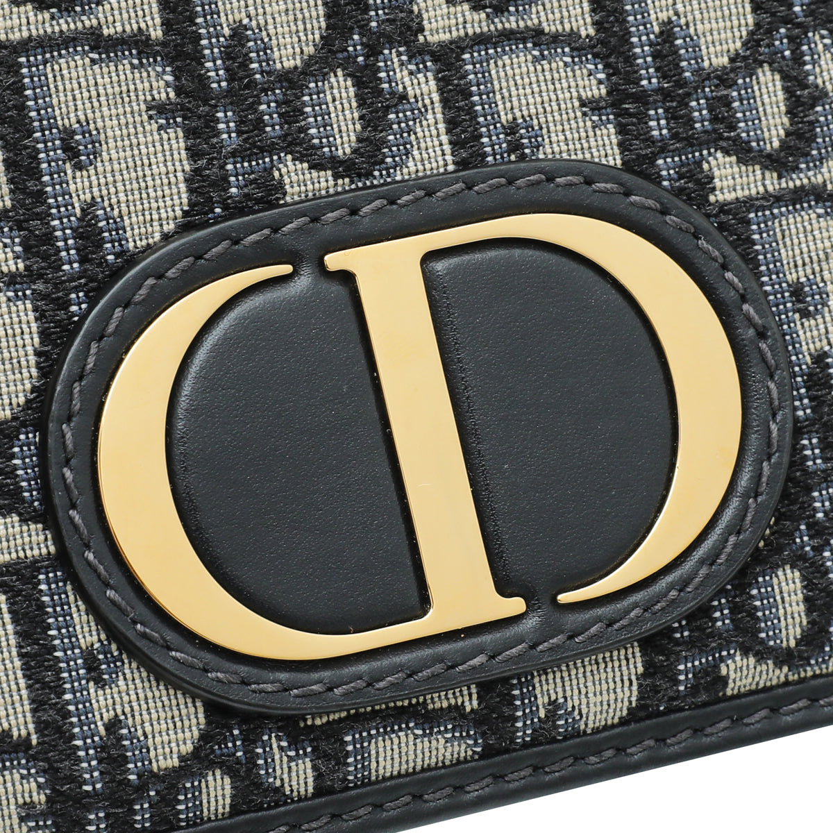 Christian Dior Navy Blue 30 Montaigne Oblique 2 Way Chain Pouch