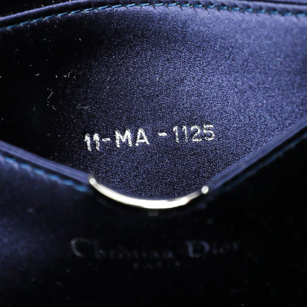 Christian Dior Blue Satin CD Logo Box Clutch