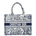 Christian Dior Bicolor Toile De Jouy Embroidery Book Tote Medium Bag